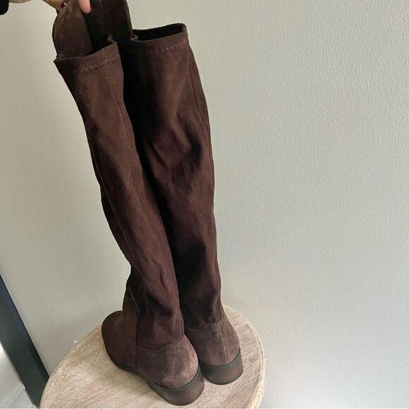 Lucky Brand Calypso Suede Over The Knee Boots in Chocolate Brown NWOB - Picture 9 of 13